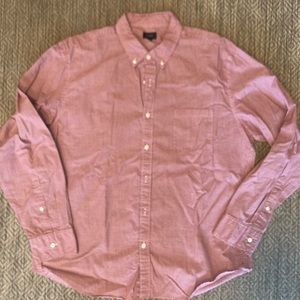 XL J.Crew Red Mini Gingham Button Down Shirt